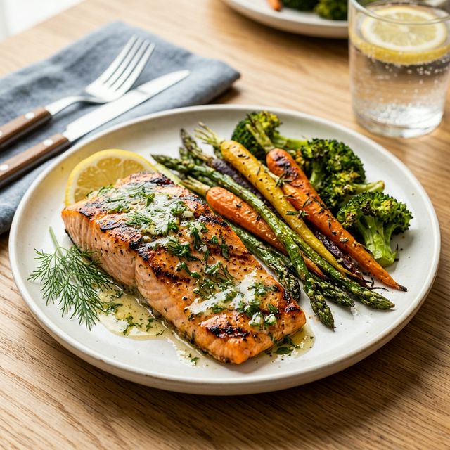 Grilled Salmon with Lemon Herb Butter